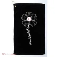 Proud Baseball Mom Flower Golf Towel thumb 0