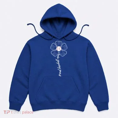 Proud Baseball Mom Flower Hoodie