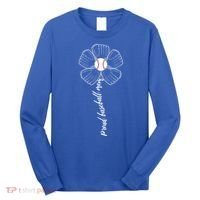 Proud Baseball Mom Flower Long Sleeve Shirt thumb 0