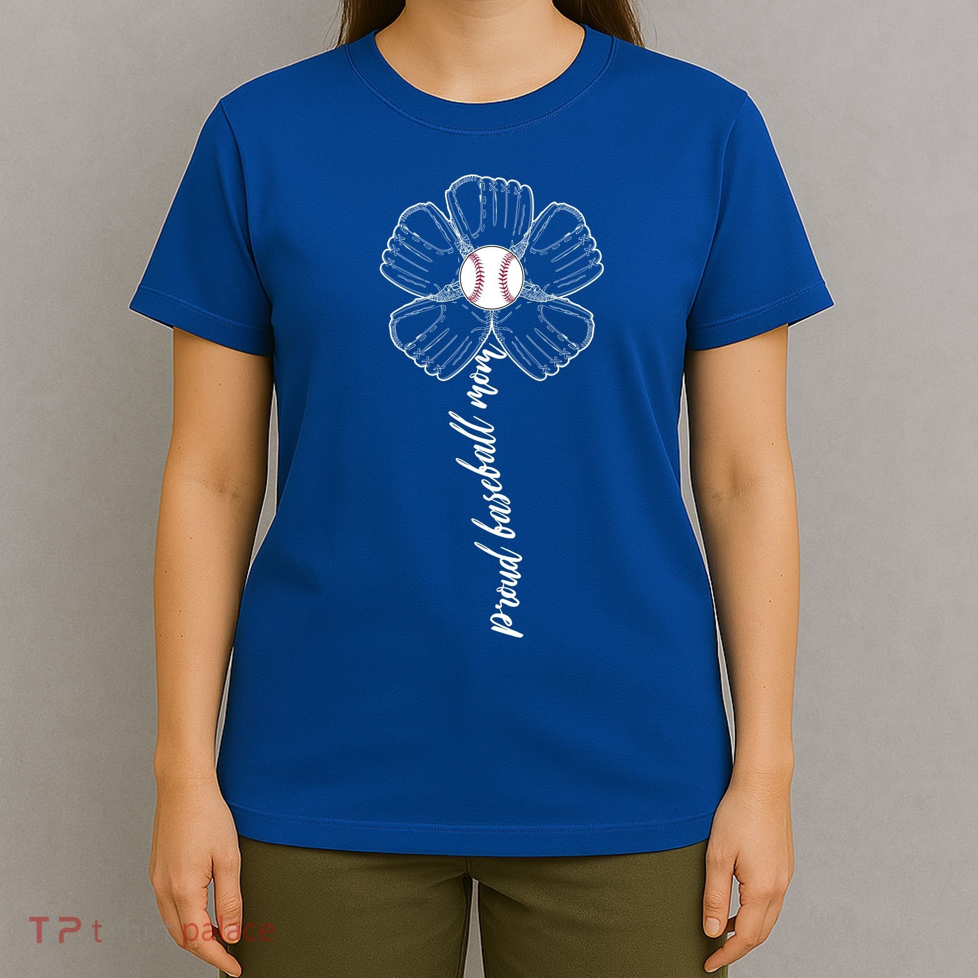 Proud Baseball Mom Flower T-Shirt