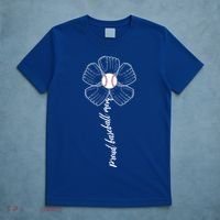 Proud Baseball Mom Flower T-Shirt thumb 5