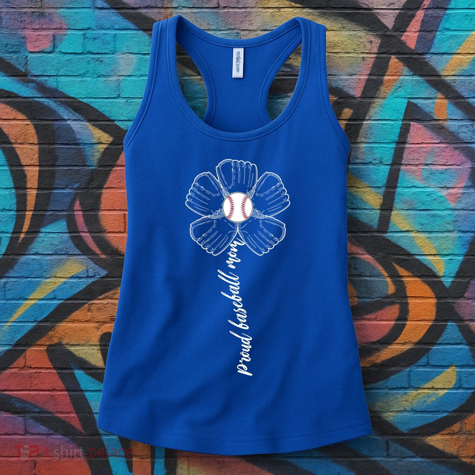 Proud Baseball Mom Flower Women's Tank Top