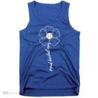 Proud Baseball Mom Flower Tank Top thumb 0