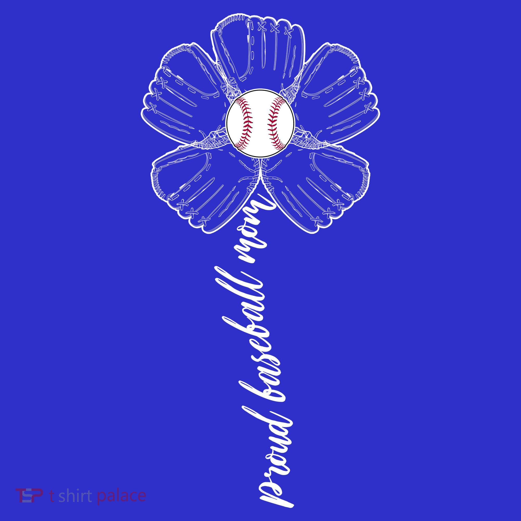 Proud Baseball Mom Flower Women's Long Sleeve Shirt