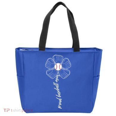 Proud Baseball Mom Flower Tote Bag