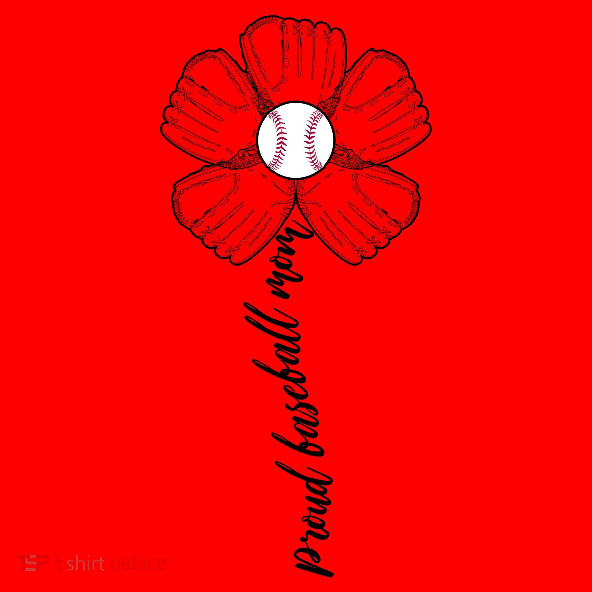 Proud Baseball Mom Flower Santa Hat