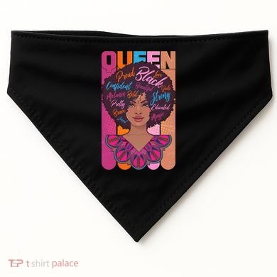 Proud Black African American Queen USA-Made Doggie Bandana