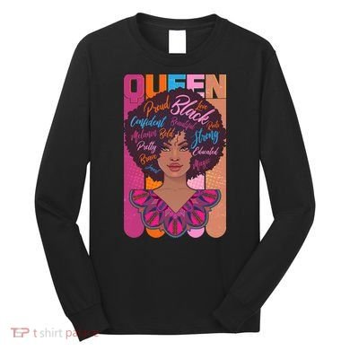 Proud Black African American Queen Long Sleeve Shirt