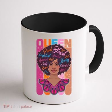Proud Black African American Queen Coffee Mug back