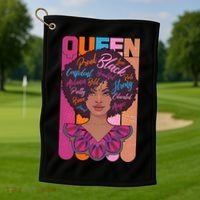 Proud Black African American Queen Golf Towel thumb 1
