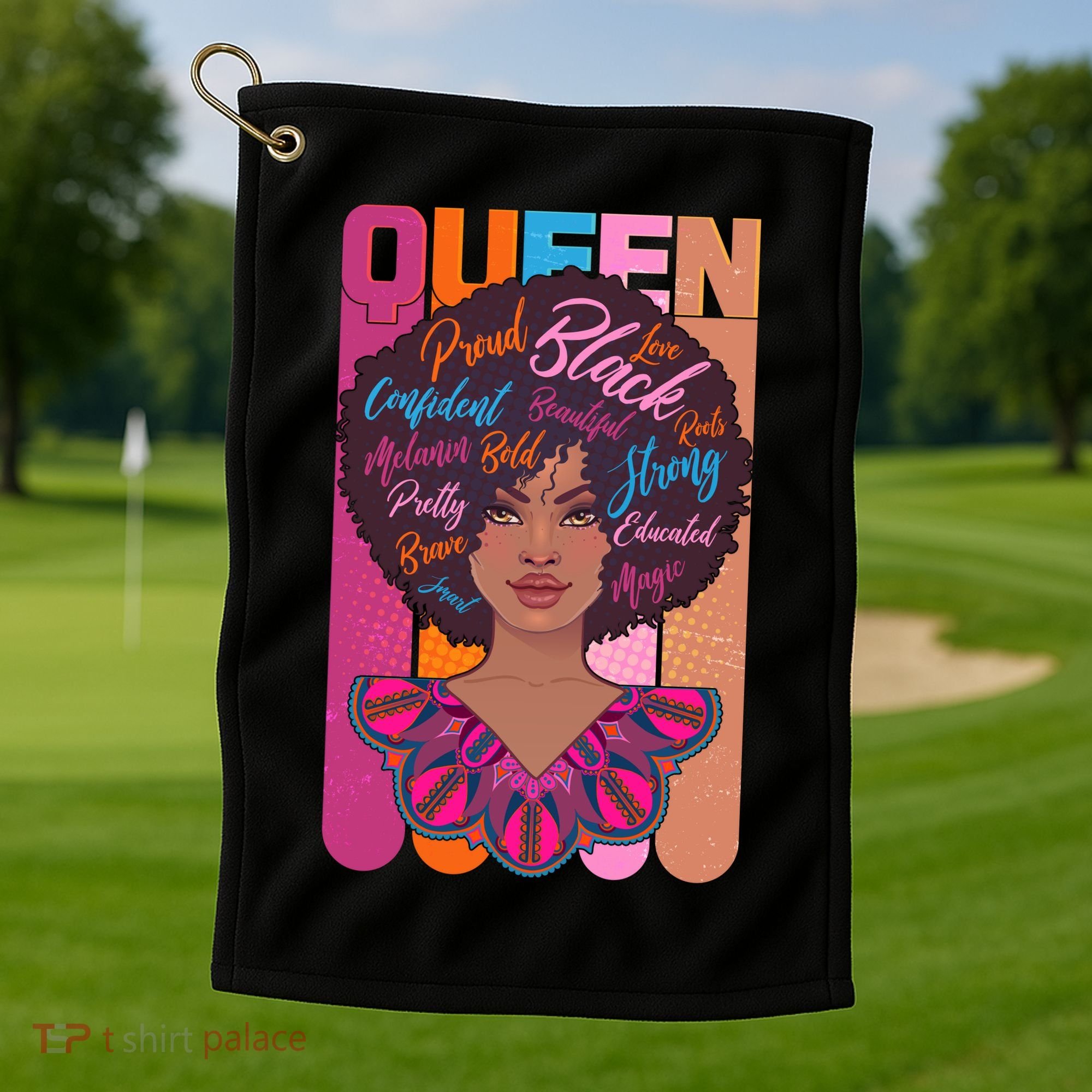 Proud Black African American Queen Golf Towel
