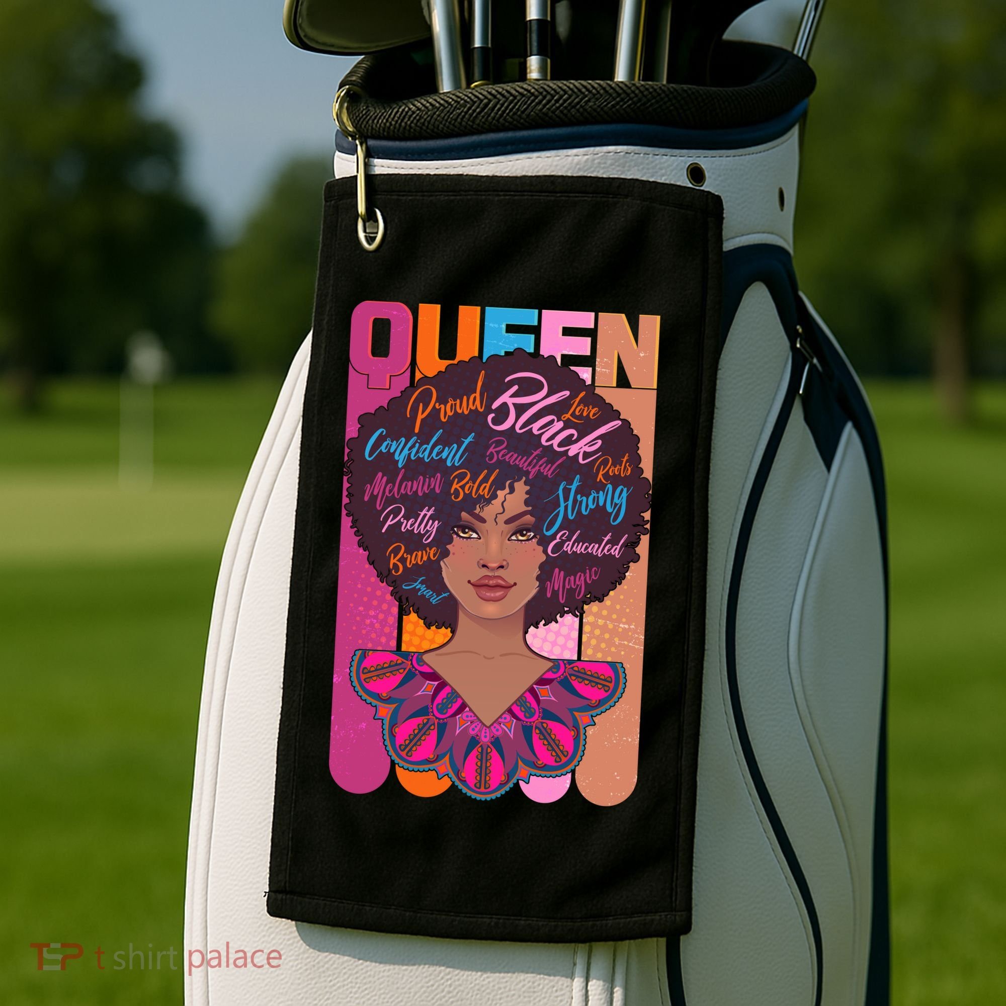 Proud Black African American Queen Golf Towel