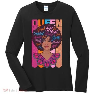 Proud Black African American Queen Women's Long Sleeve Shirt