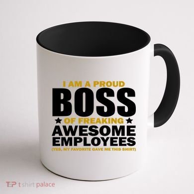 Proud Boss Of Freaking Awesome Employees Coffee Mug back