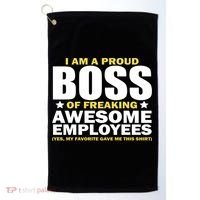 Proud Boss Of Freaking Awesome Employees Golf Towel thumb 0