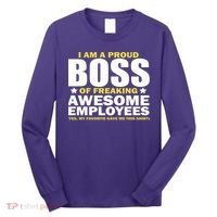 Proud Boss Of Freaking Awesome Employees Long Sleeve Shirt thumb 0