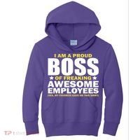 Proud Boss Of Freaking Awesome Employees Kids Hoodie thumb 0