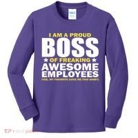 Proud Boss Of Freaking Awesome Employees Kids Long Sleeve Shirt thumb 0