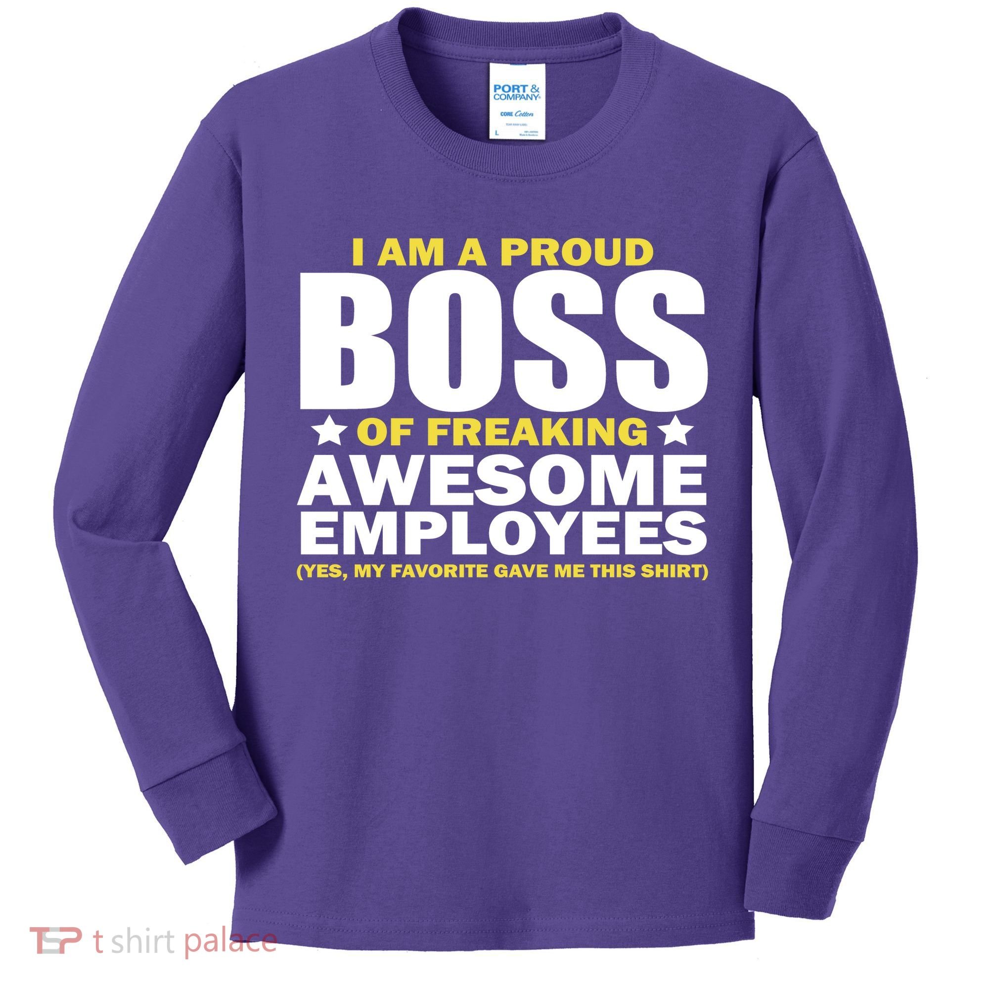 Proud Boss Of Freaking Awesome Employees Kids Long Sleeve Shirt