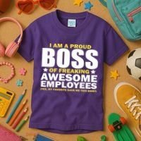 Proud Boss Of Freaking Awesome Employees Kids T-Shirt thumb 3