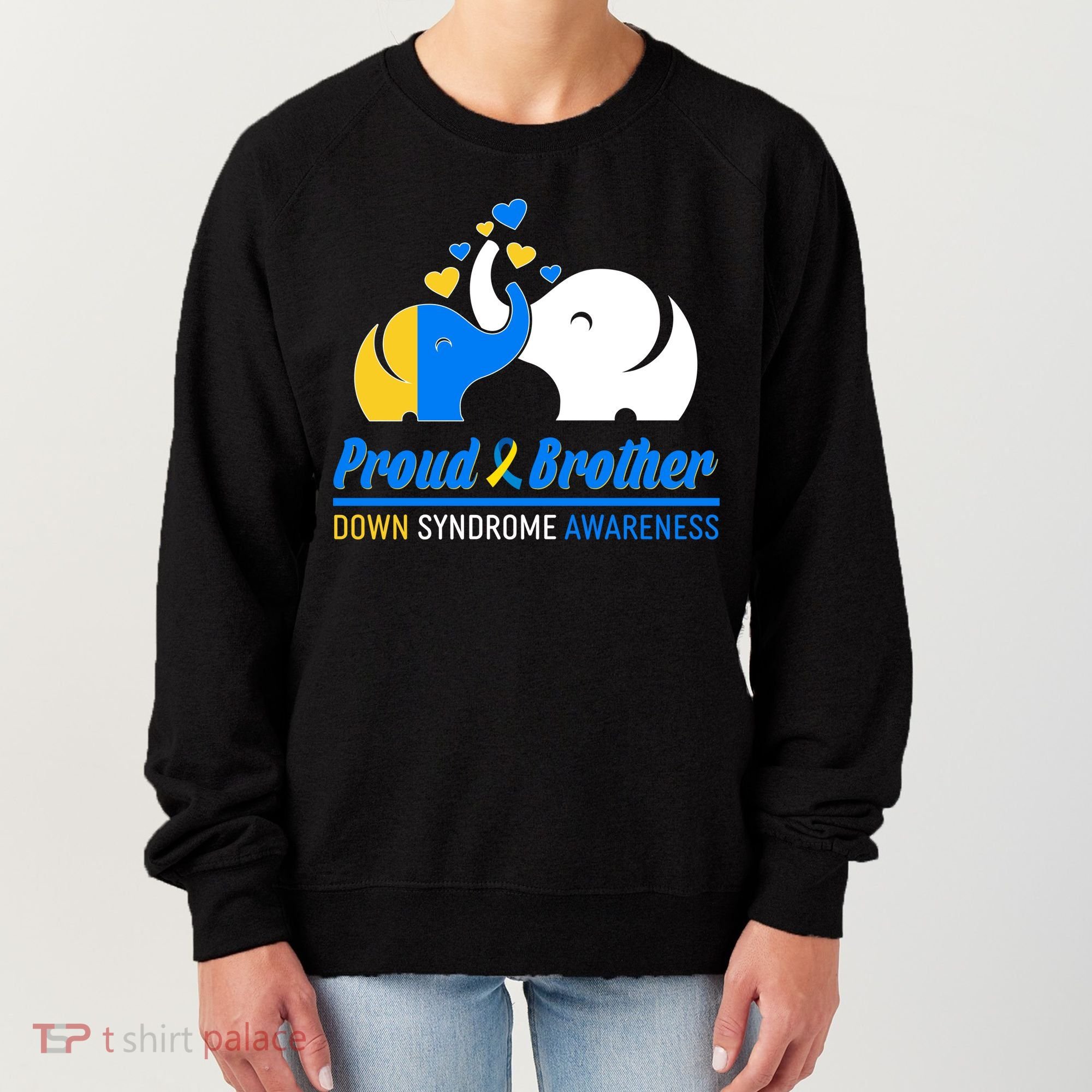 Proud Brother Down Syndrome Awareness Elephants Women's Sweatshirt
