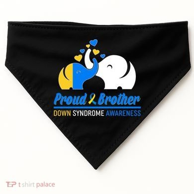 Proud Brother Down Syndrome Awareness Elephants USA-Made Doggie Bandana