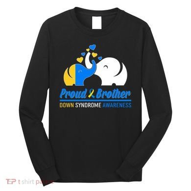 Proud Brother Down Syndrome Awareness Elephants Long Sleeve Shirt