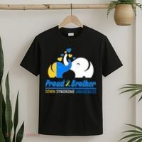 Proud Brother Down Syndrome Awareness Elephants T-Shirt thumb 2
