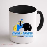 Proud Brother Down Syndrome Awareness Elephants Coffee Mug thumb 1