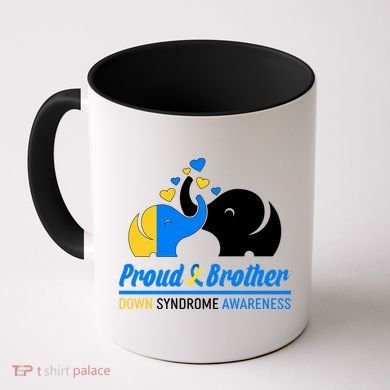 Proud Brother Down Syndrome Awareness Elephants Coffee Mug
