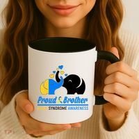 Proud Brother Down Syndrome Awareness Elephants Coffee Mug thumb 3