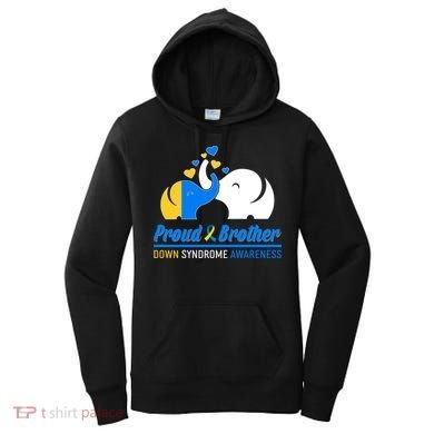 Proud Brother Down Syndrome Awareness Elephants Women's Hoodie