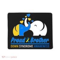Proud Brother Down Syndrome Awareness Elephants Mousepad thumb 0