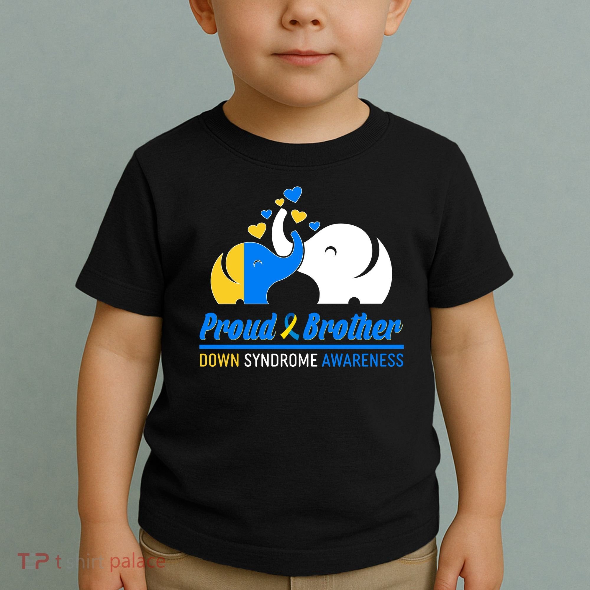 Proud Brother Down Syndrome Awareness Elephants Toddler T-Shirt