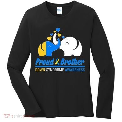 Proud Brother Down Syndrome Awareness Elephants Women's Long Sleeve Shirt