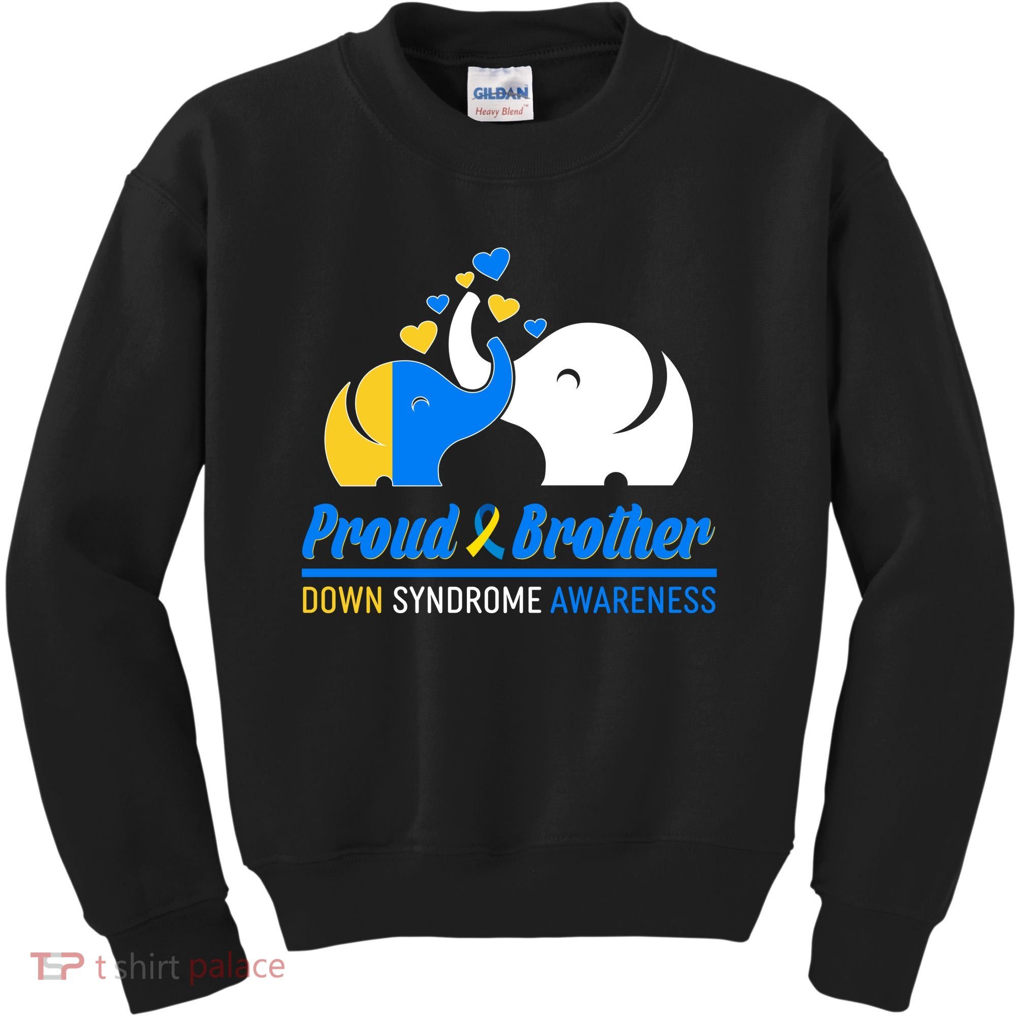 Proud Brother Down Syndrome Awareness Elephants Kids Sweatshirt