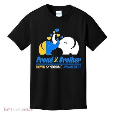 Proud Brother Down Syndrome Awareness Elephants Kids T-Shirt