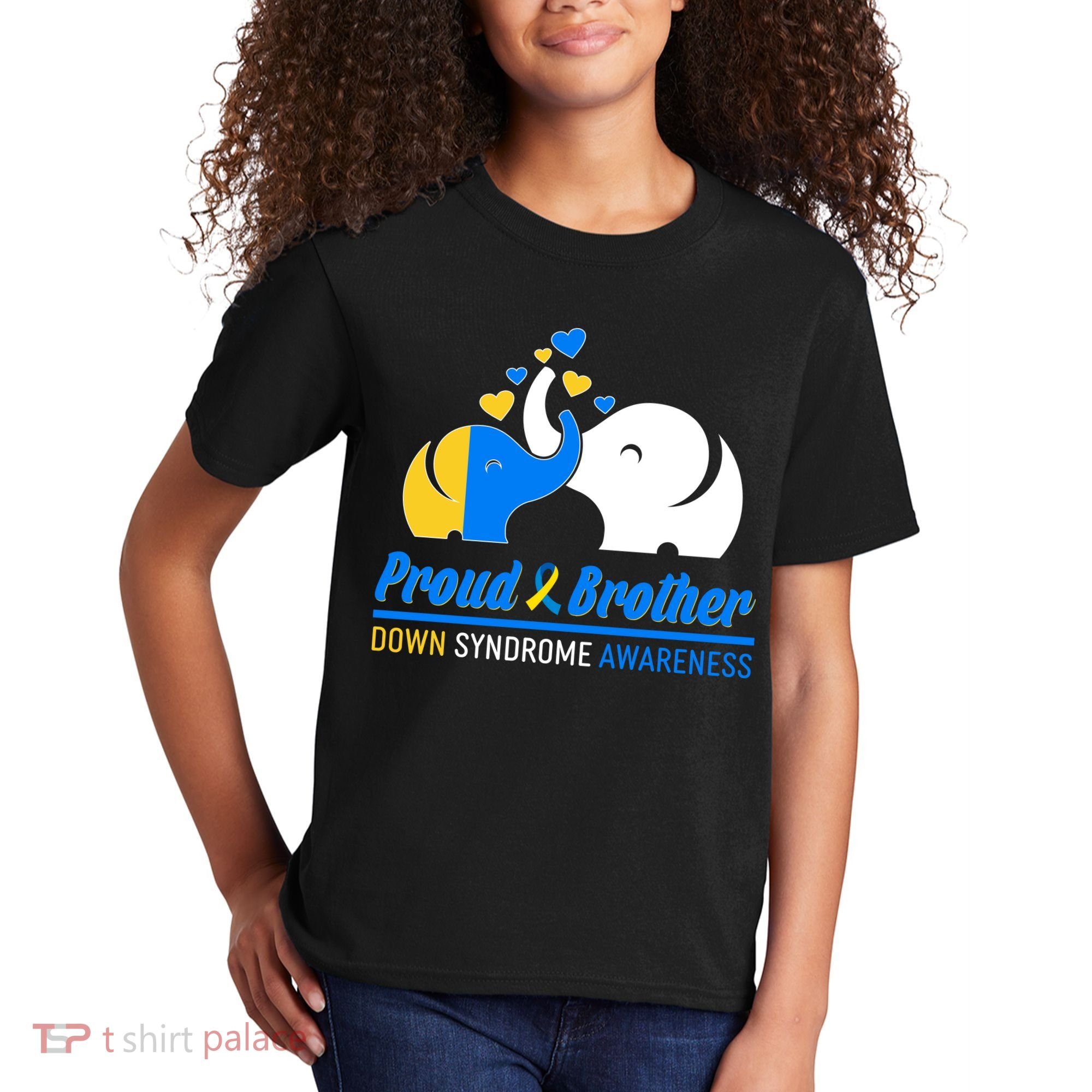 Proud Brother Down Syndrome Awareness Elephants Kids T-Shirt