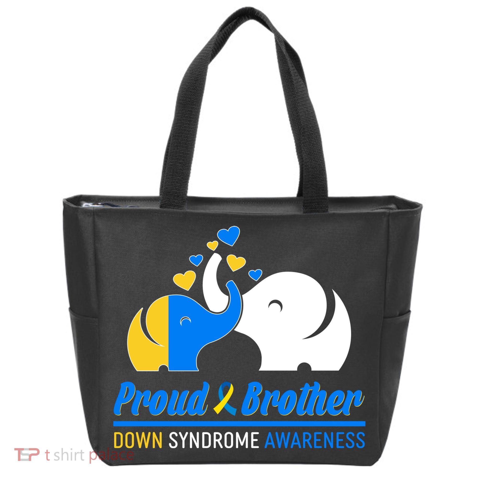 Proud Brother Down Syndrome Awareness Elephants Tote Bag