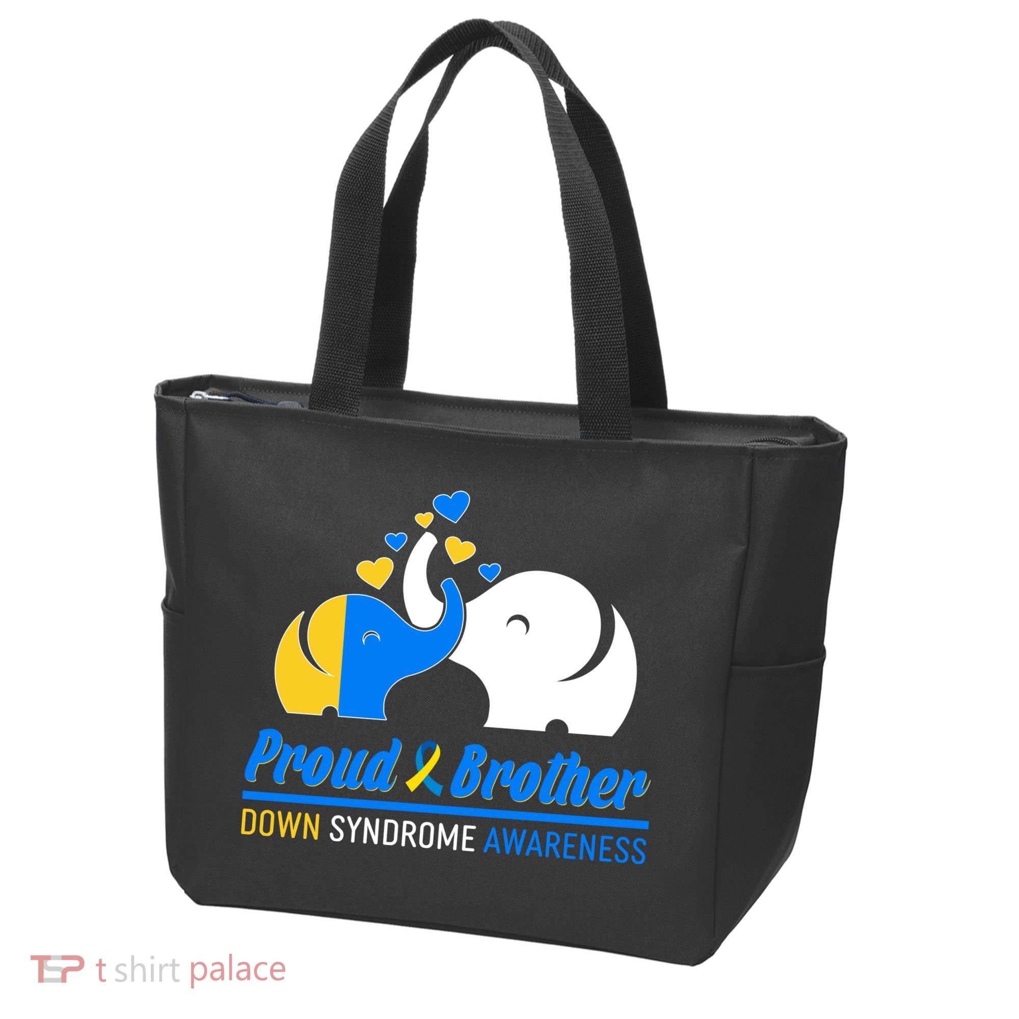 Proud Brother Down Syndrome Awareness Elephants Tote Bag