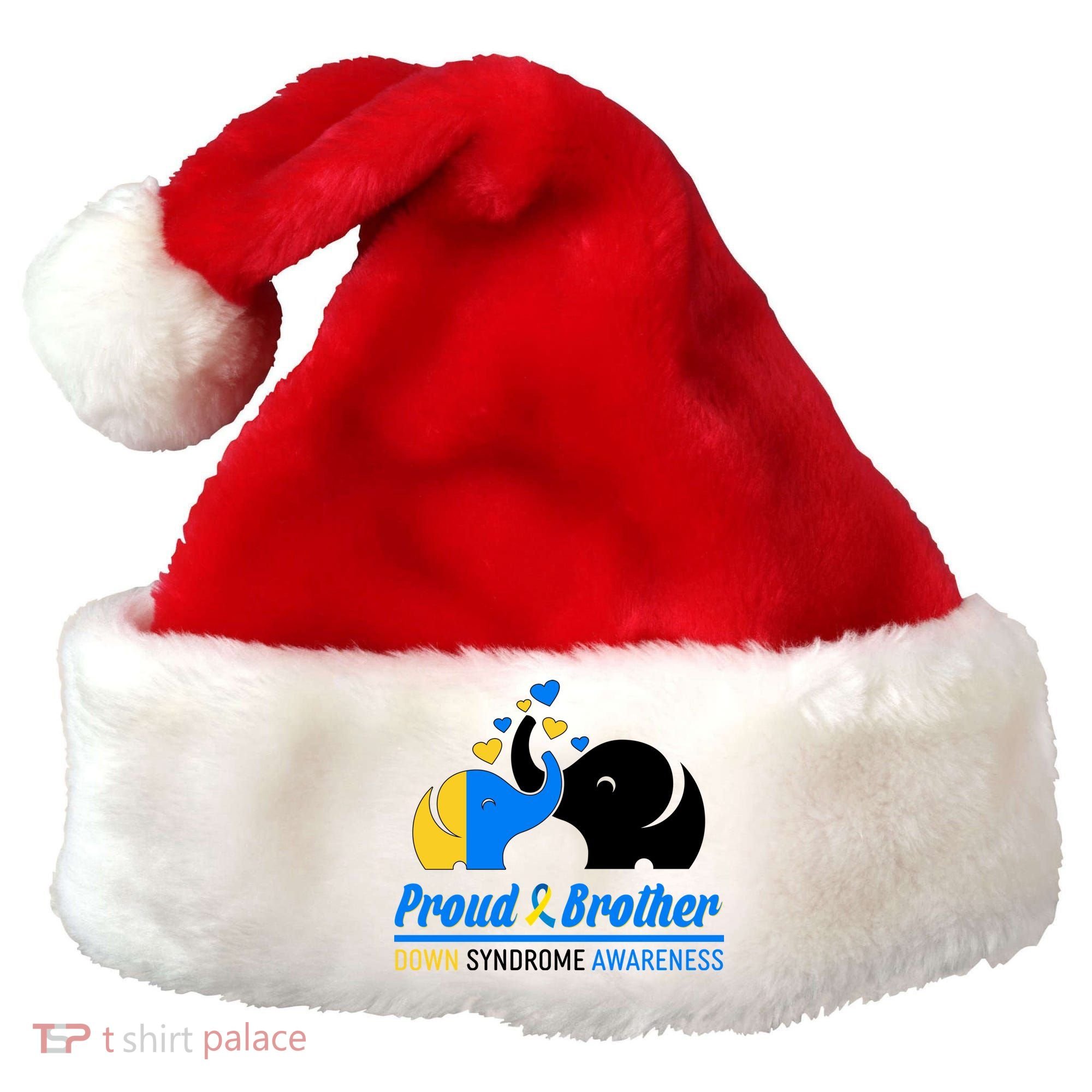 Proud Brother Down Syndrome Awareness Elephants Santa Hat