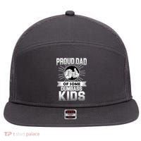 Proud Dad Of Some Dumbass Kids 7 Panel Mesh Trucker Snapback Hat thumb 0