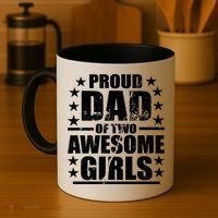 Proud Dad Of Two Awesome Girls Coffee Mug thumb 4