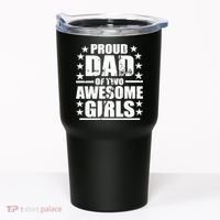 Proud Dad Of Two Awesome Girls Tumbler thumb 0