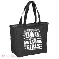 Proud Dad Of Two Awesome Girls Tote Bag thumb 2