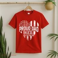 Proud Dad We Wear RED Until They Come Home T-Shirt thumb 2