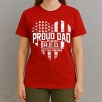 Proud Dad We Wear RED Until They Come Home T-Shirt thumb 4
