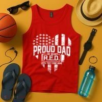 Proud Dad We Wear RED Until They Come Home Tank Top thumb 4