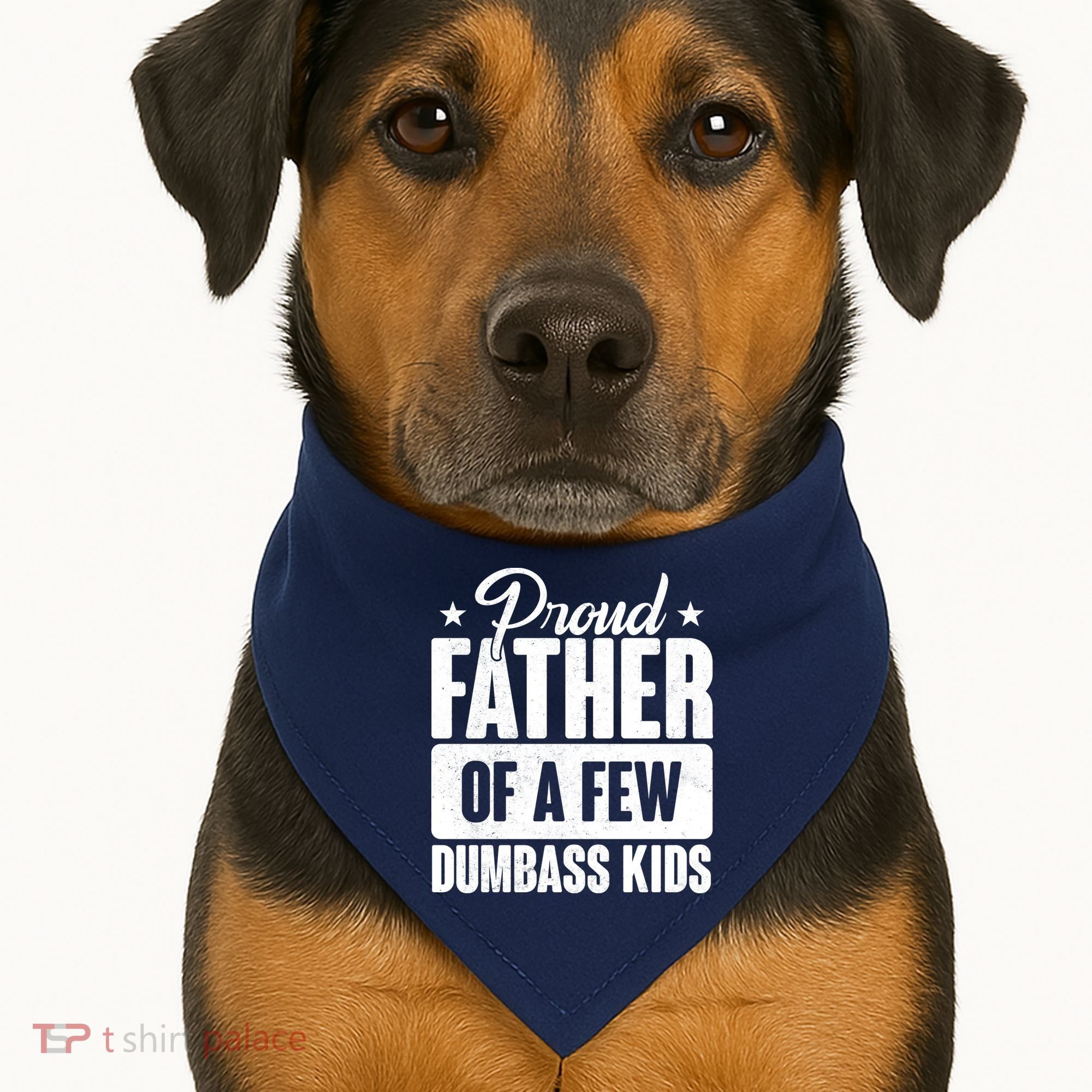 Proud Father Of Dumbass Kids Funny Dad USA-Made Doggie Bandana