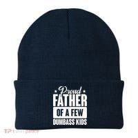 Proud Father Of Dumbass Kids Funny Dad Beanie thumb 0